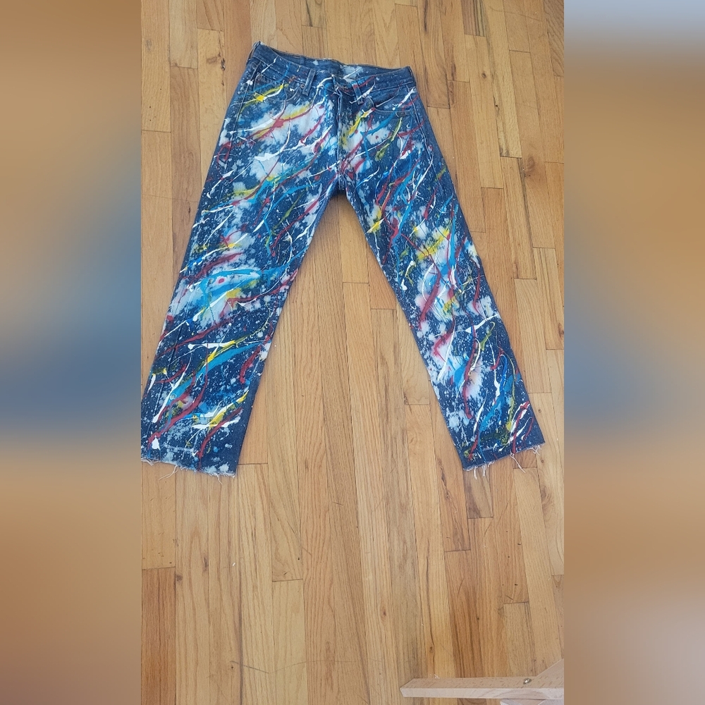 Levi's Denim with Vibrant Paint Splashes